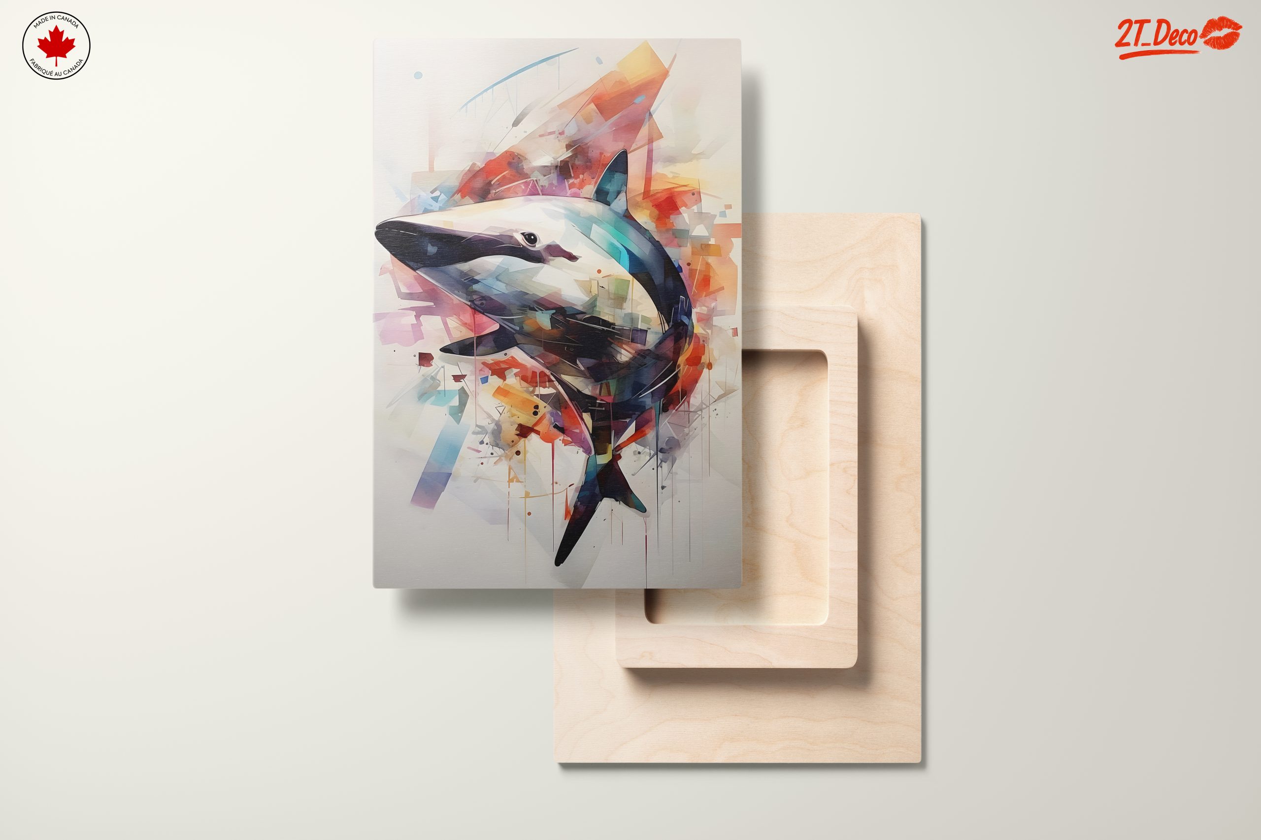 Vibrant Shark Abstract Art - Image 11