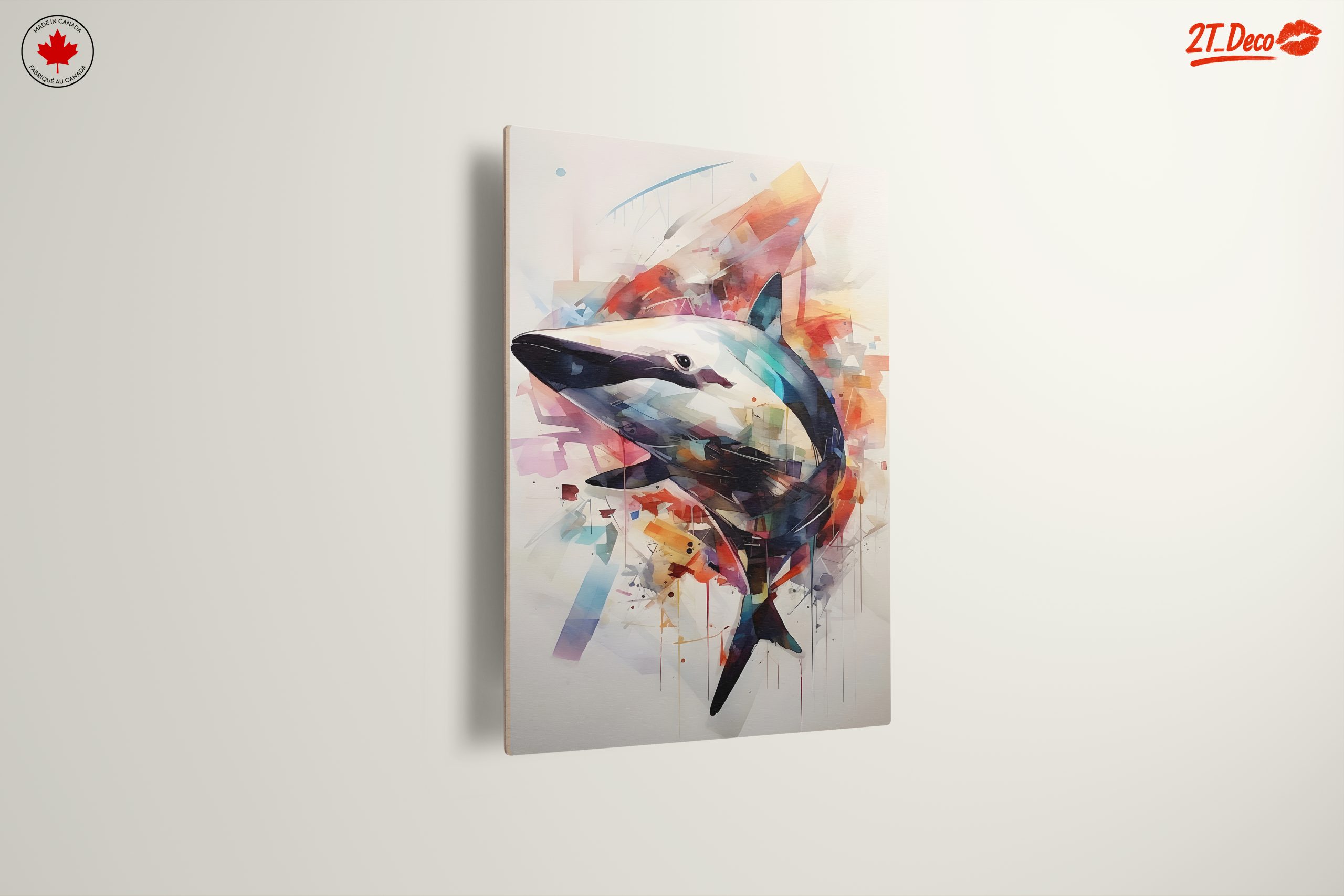 Vibrant Shark Abstract Art - Image 13