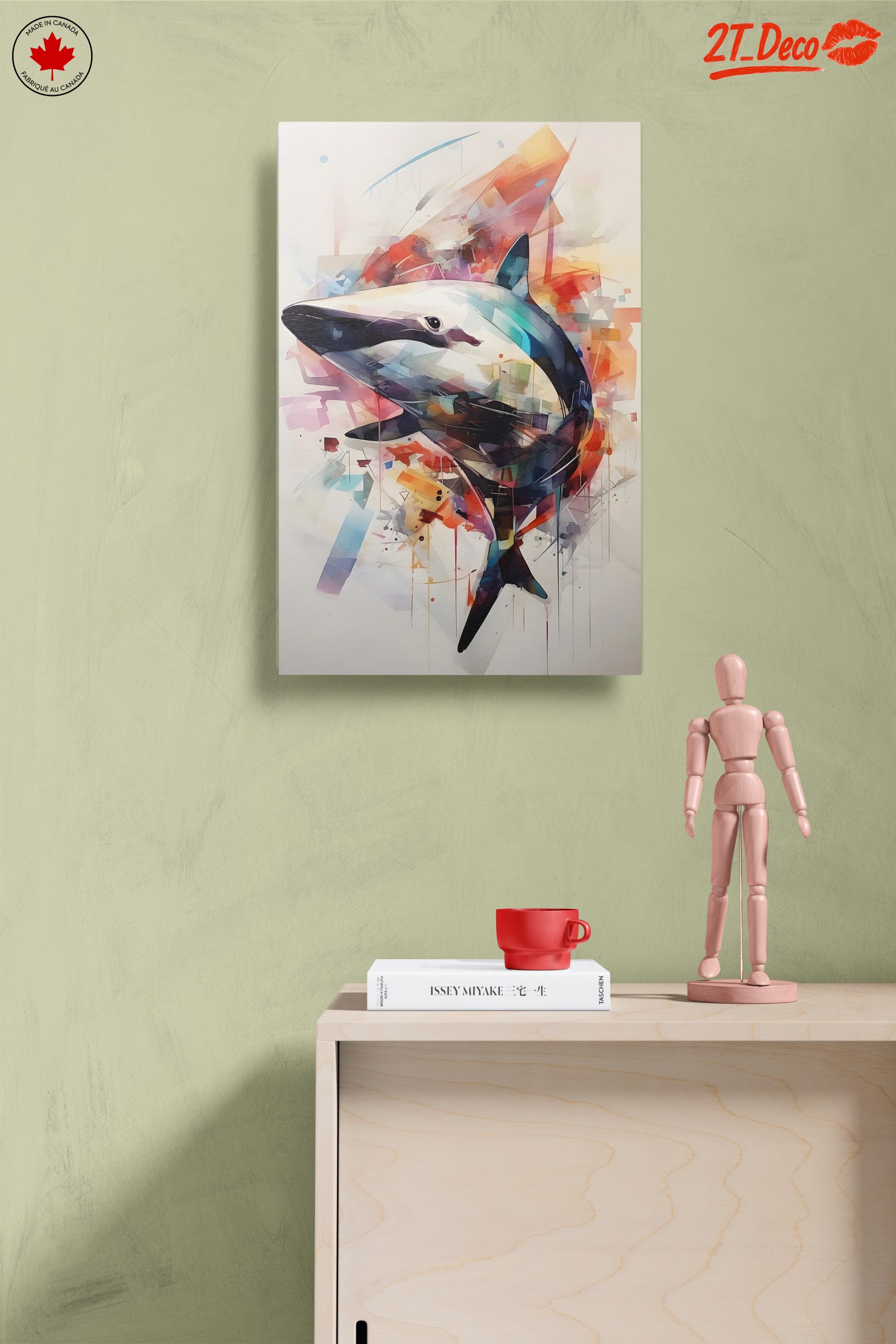 Vibrant Shark Abstract Art - Image 14