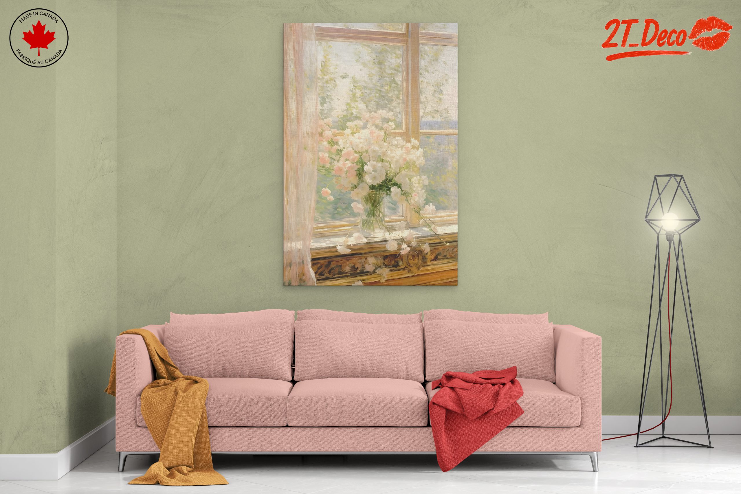 Delicate Floral Arrangement in Sunlit Window - Image 2