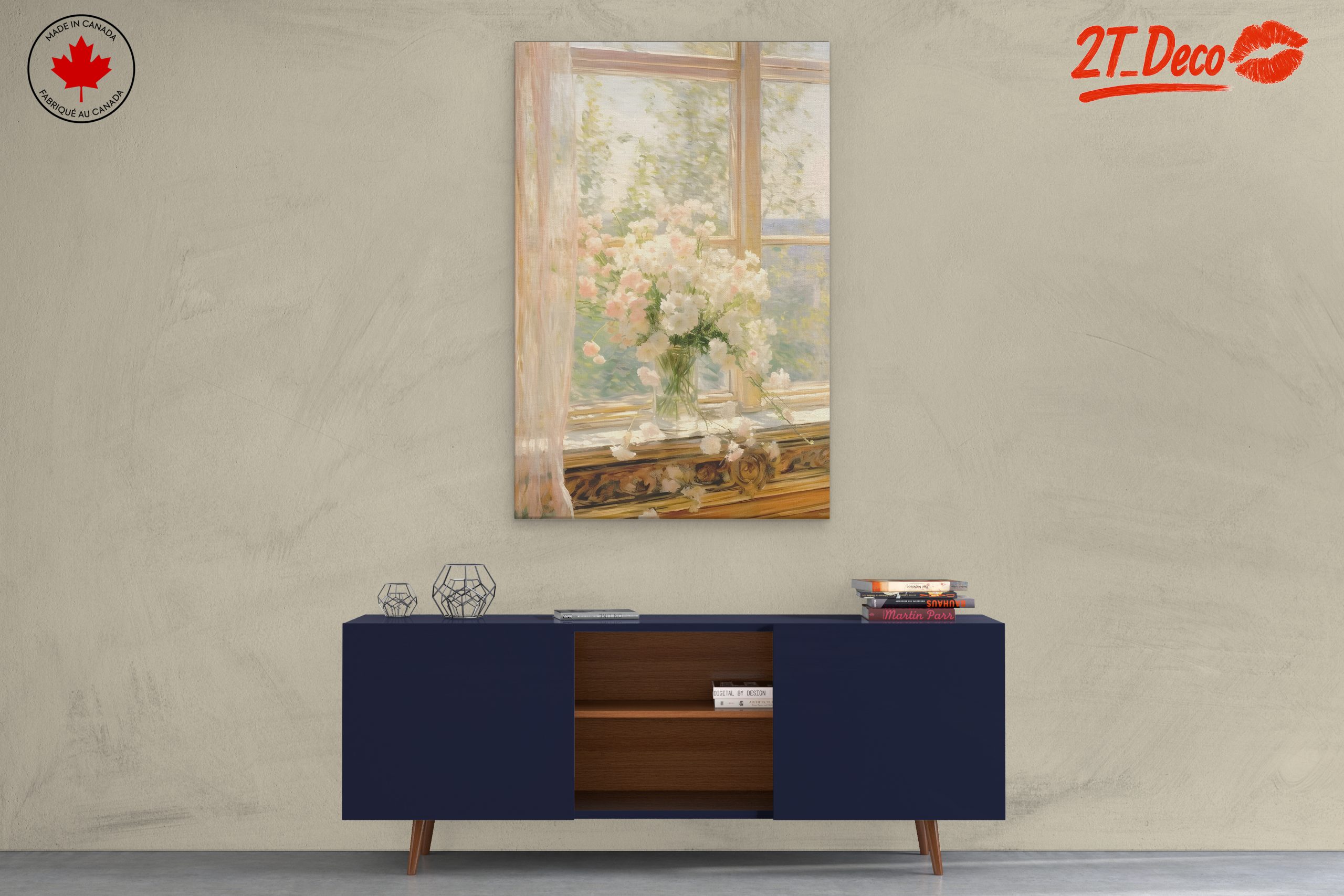 Delicate Floral Arrangement in Sunlit Window - Image 3