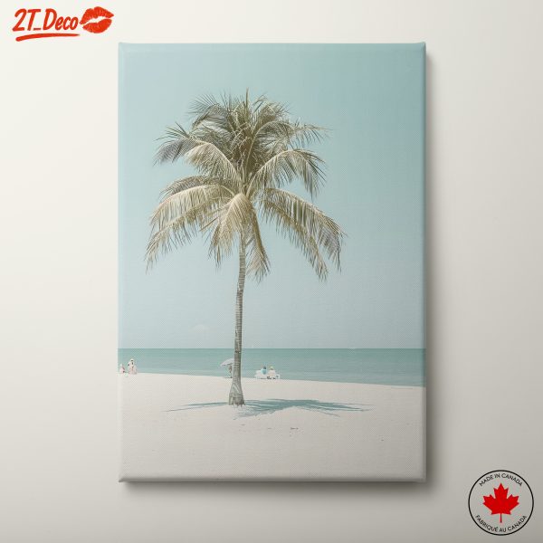 Palm Tree on Tranquil Beach Landscape