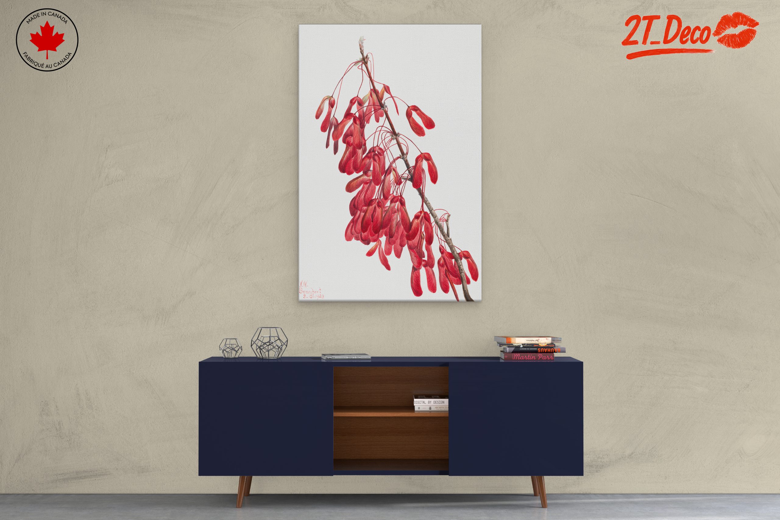 Delicate Floral Arrangement with Red Seeds - Image 3