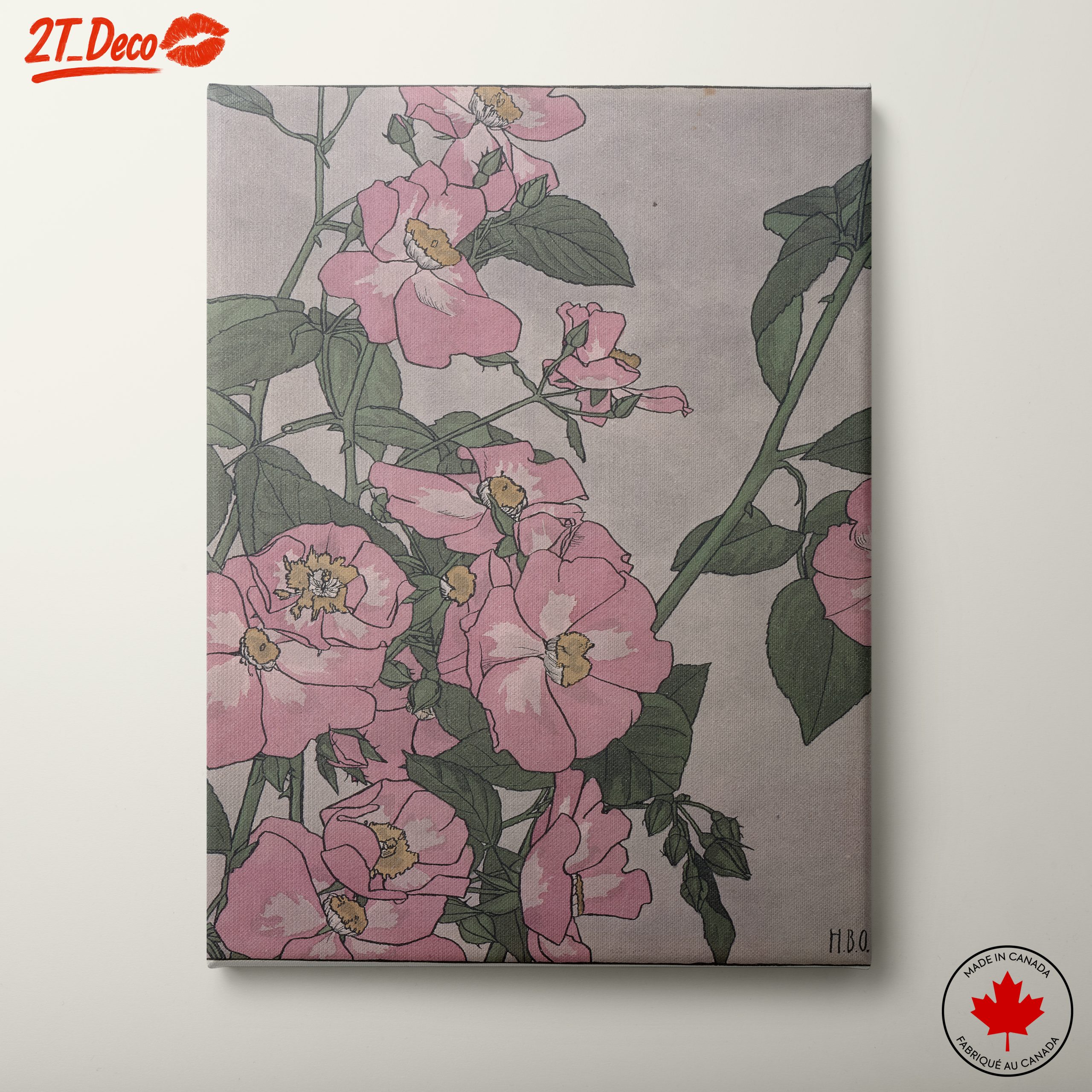Pink Flower Botanical Artwork