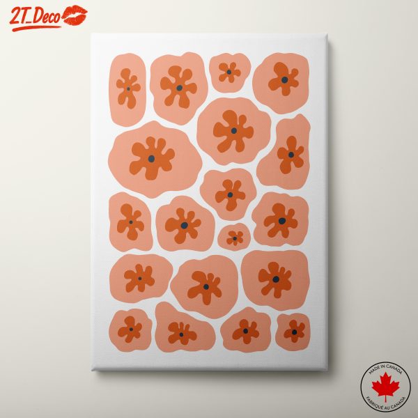 Abstract Floral Design with Orange Shapes