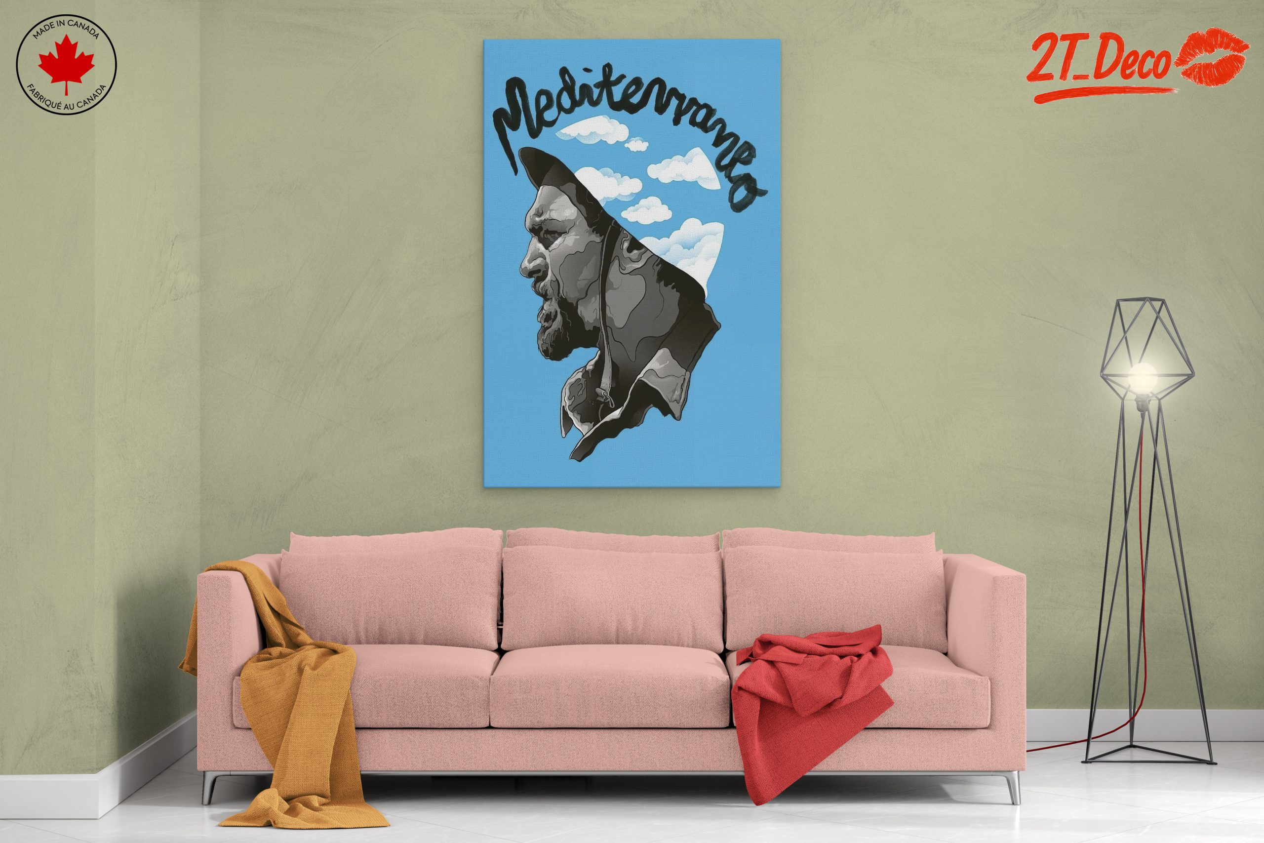 Mediterranean Character Illustration with Clouds - Image 2