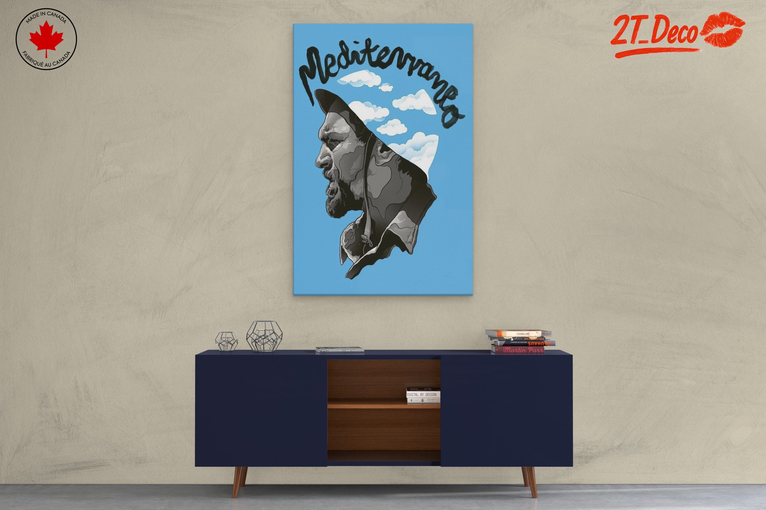 Mediterranean Character Illustration with Clouds - Image 3
