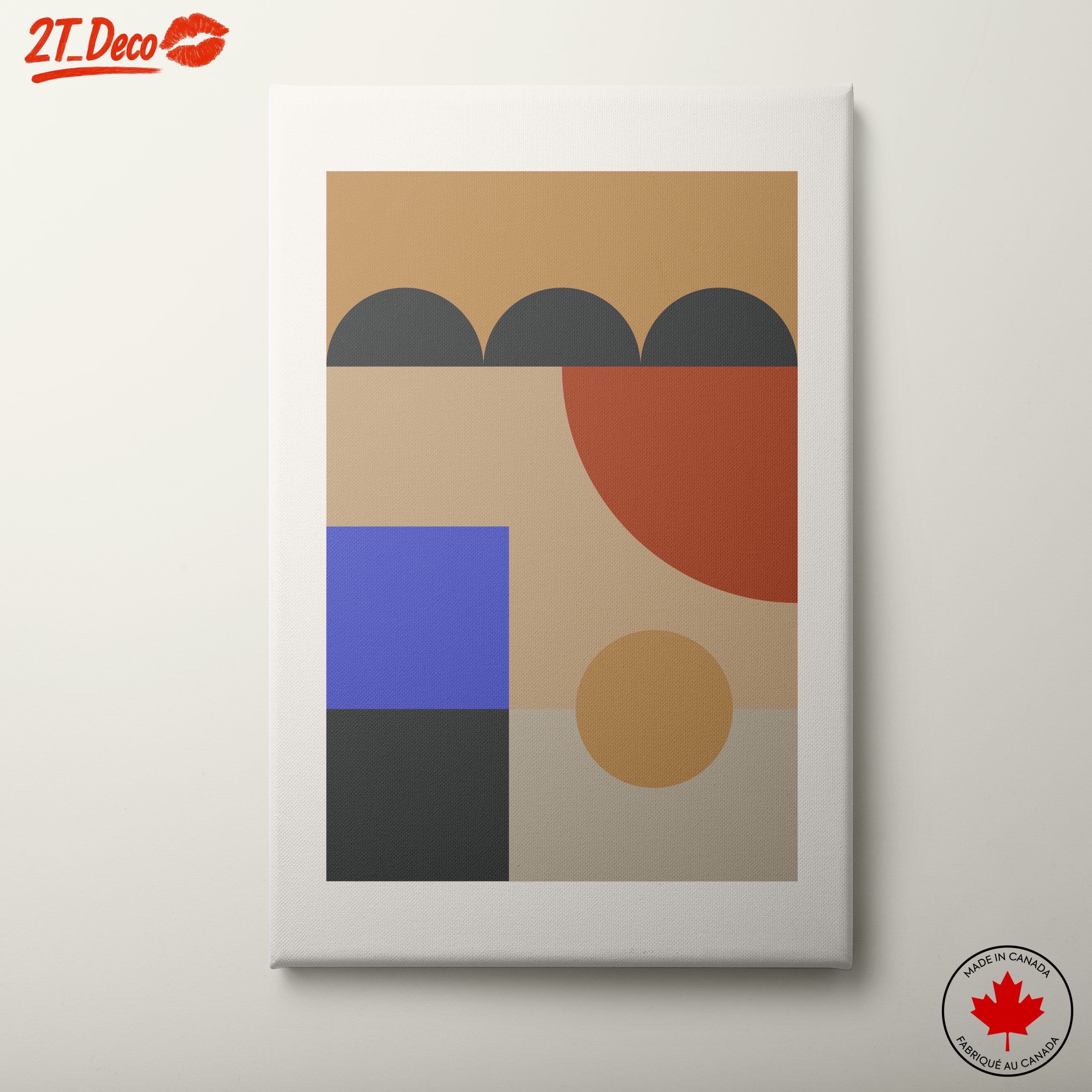 Geometric Abstract Artwork in Warm Tones