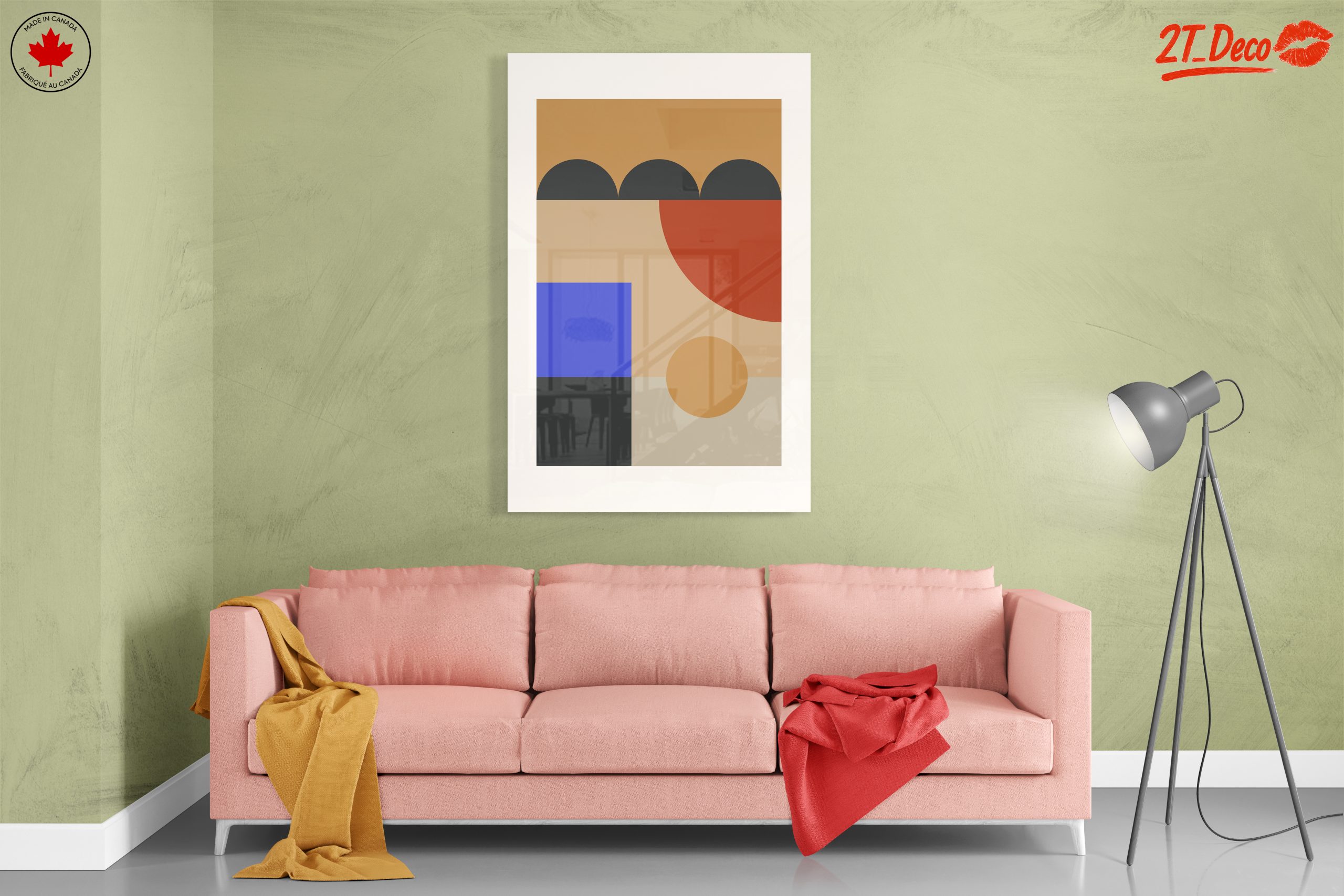 Geometric Abstract Artwork in Warm Tones - Image 7