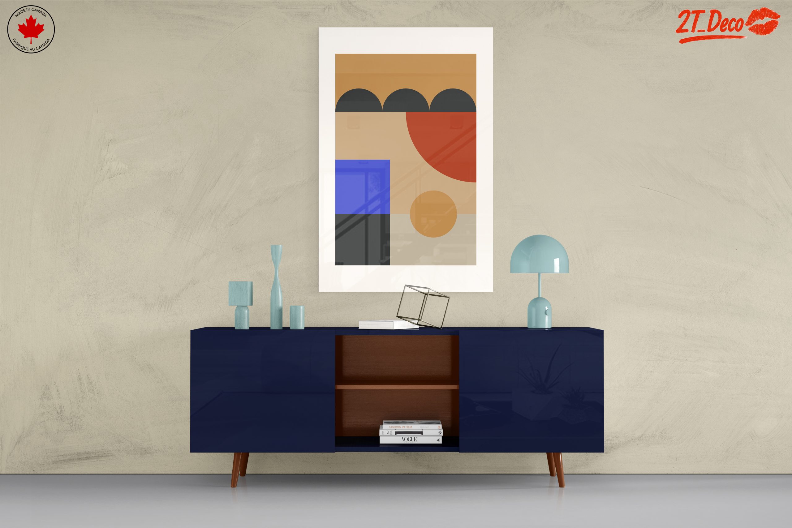 Geometric Abstract Artwork in Warm Tones - Image 8