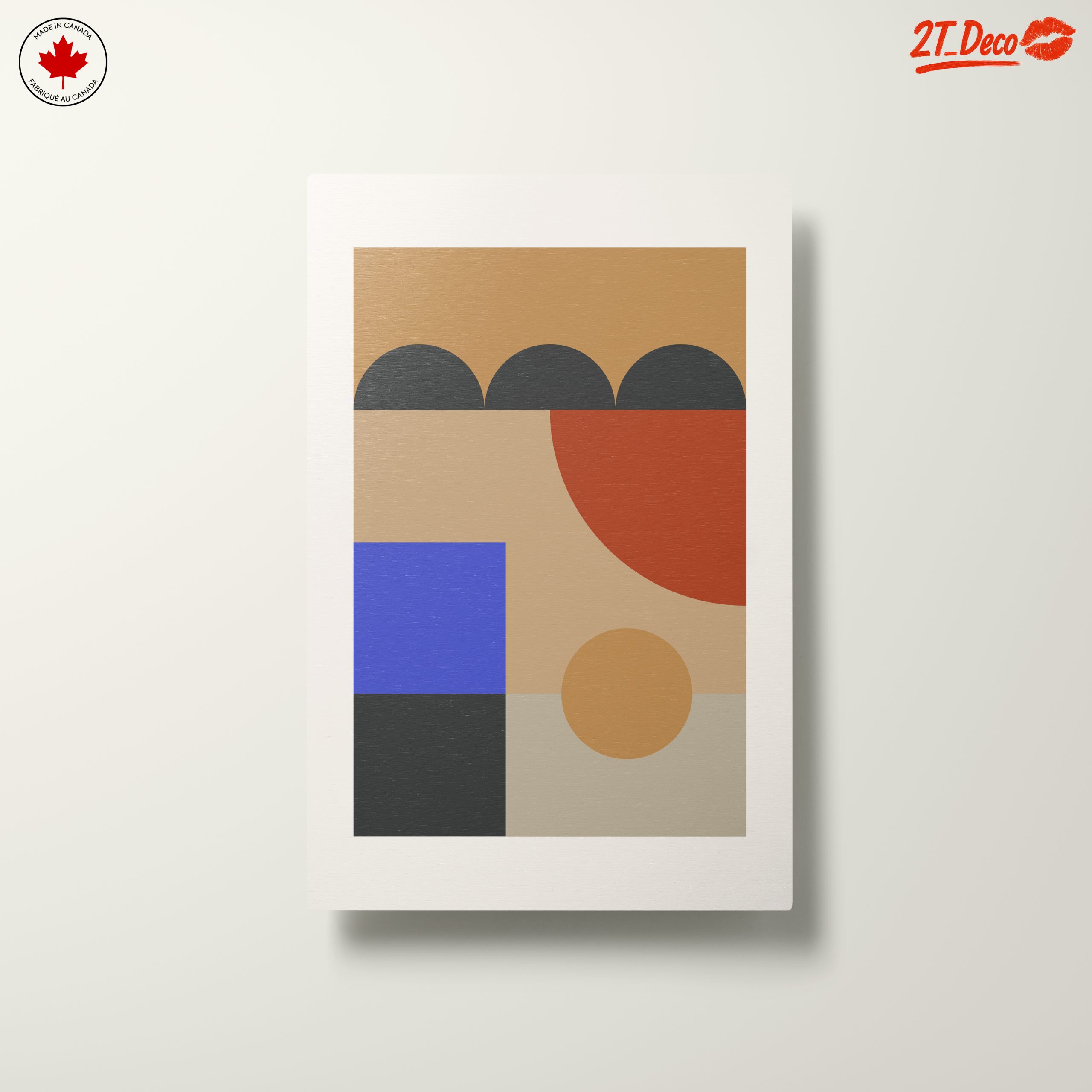 Geometric Abstract Artwork in Warm Tones - Image 10