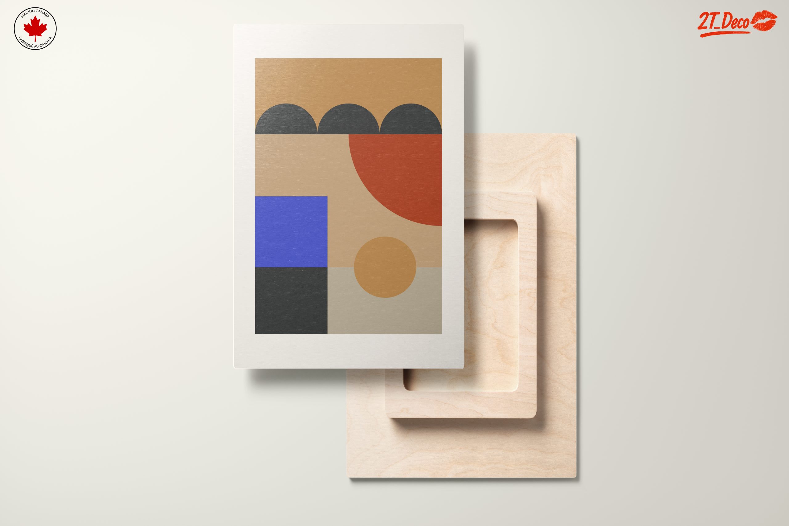 Geometric Abstract Artwork in Warm Tones - Image 11
