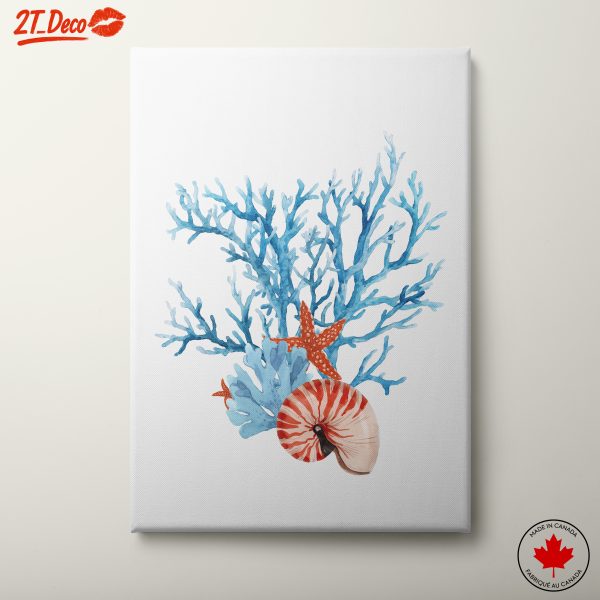 Abstract Marine Life with Corals and Shells