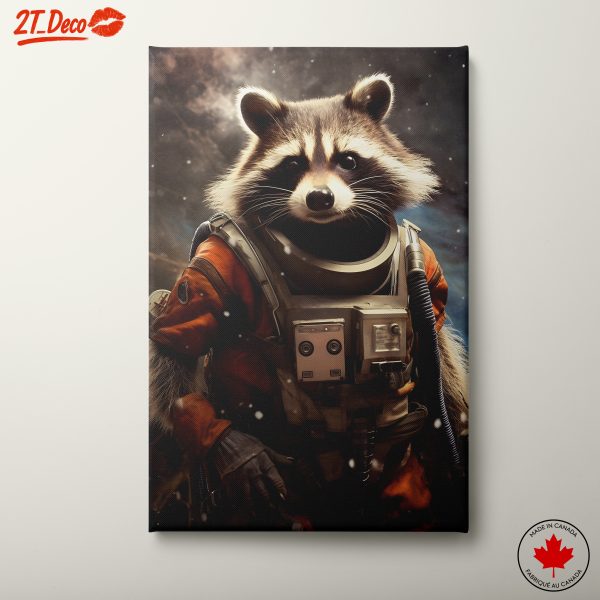 Raccoon Astronaut Art in Cosmic Space