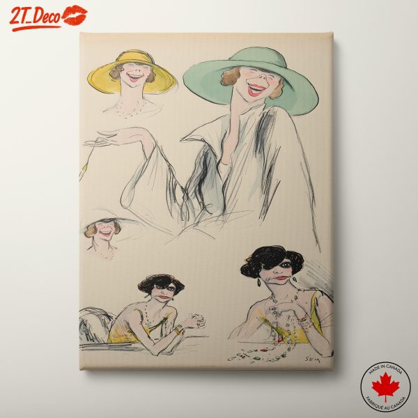 Stylized Character Illustrations of Elegant Women