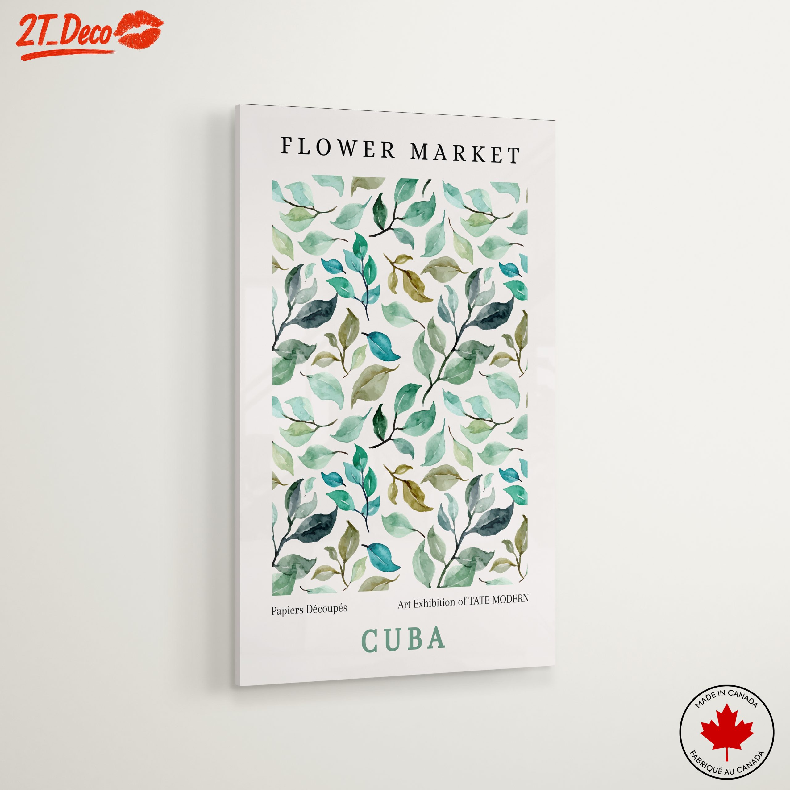 Flower Market Watercolor Leaves Art - Image 6