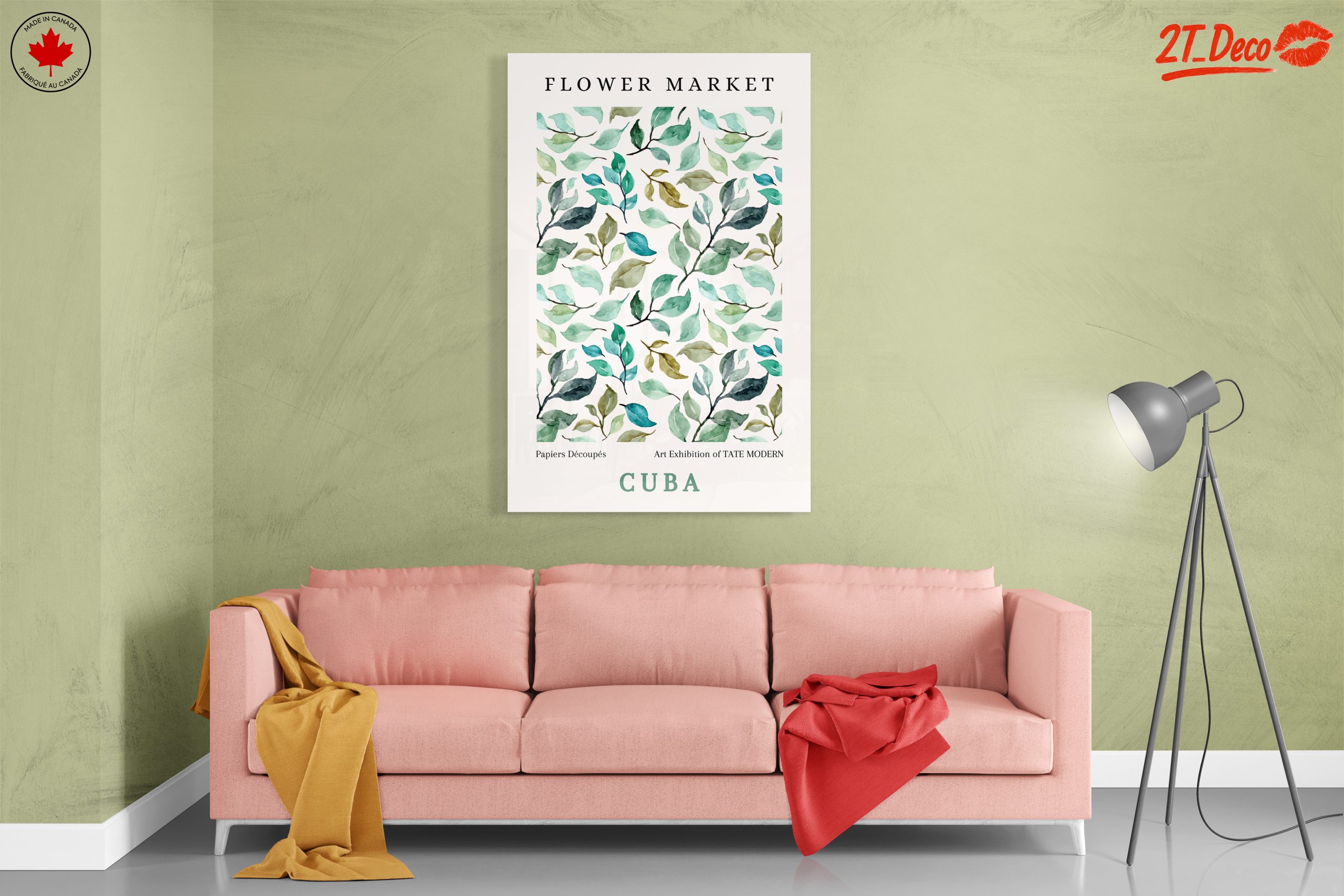 Flower Market Watercolor Leaves Art - Image 7