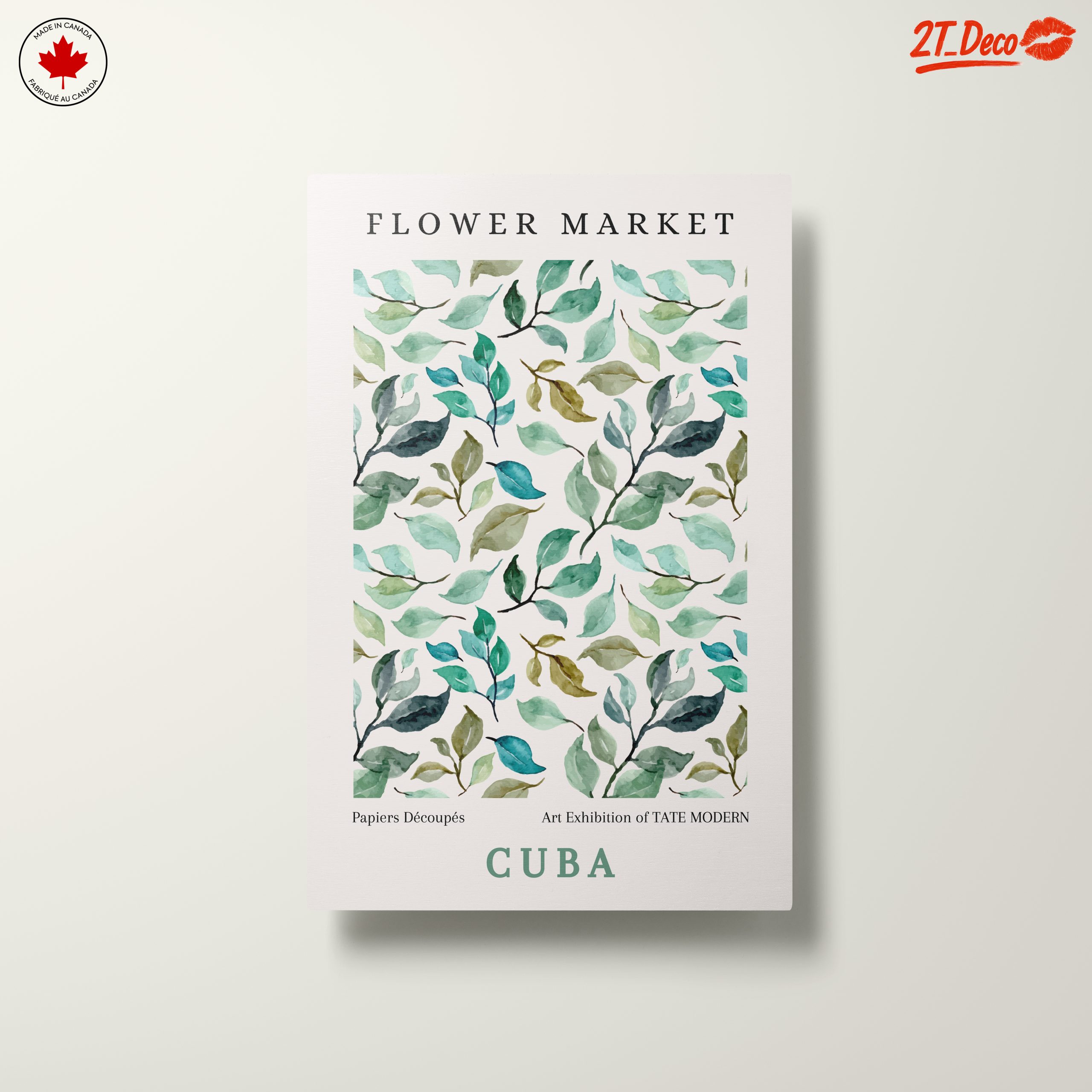 Flower Market Watercolor Leaves Art - Image 10