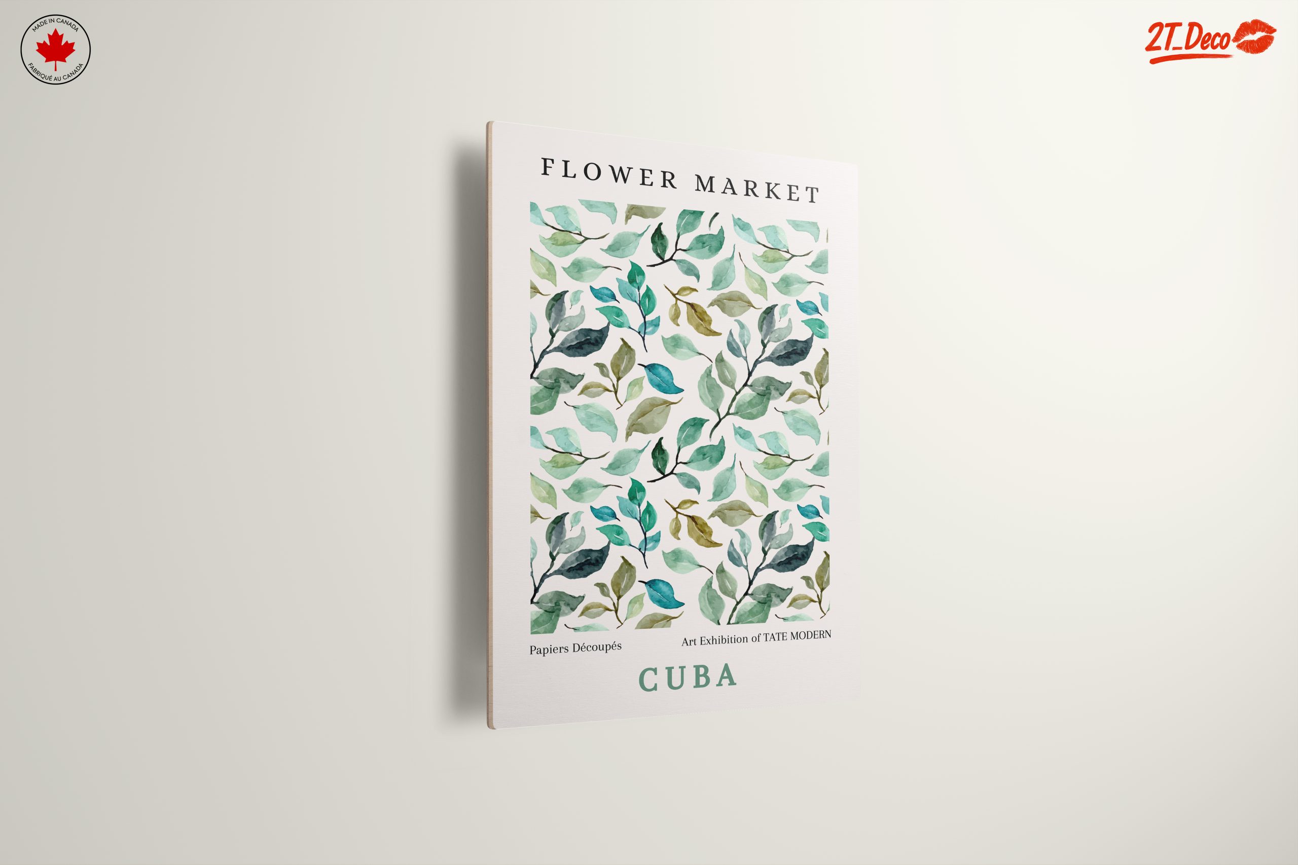 Flower Market Watercolor Leaves Art - Image 13