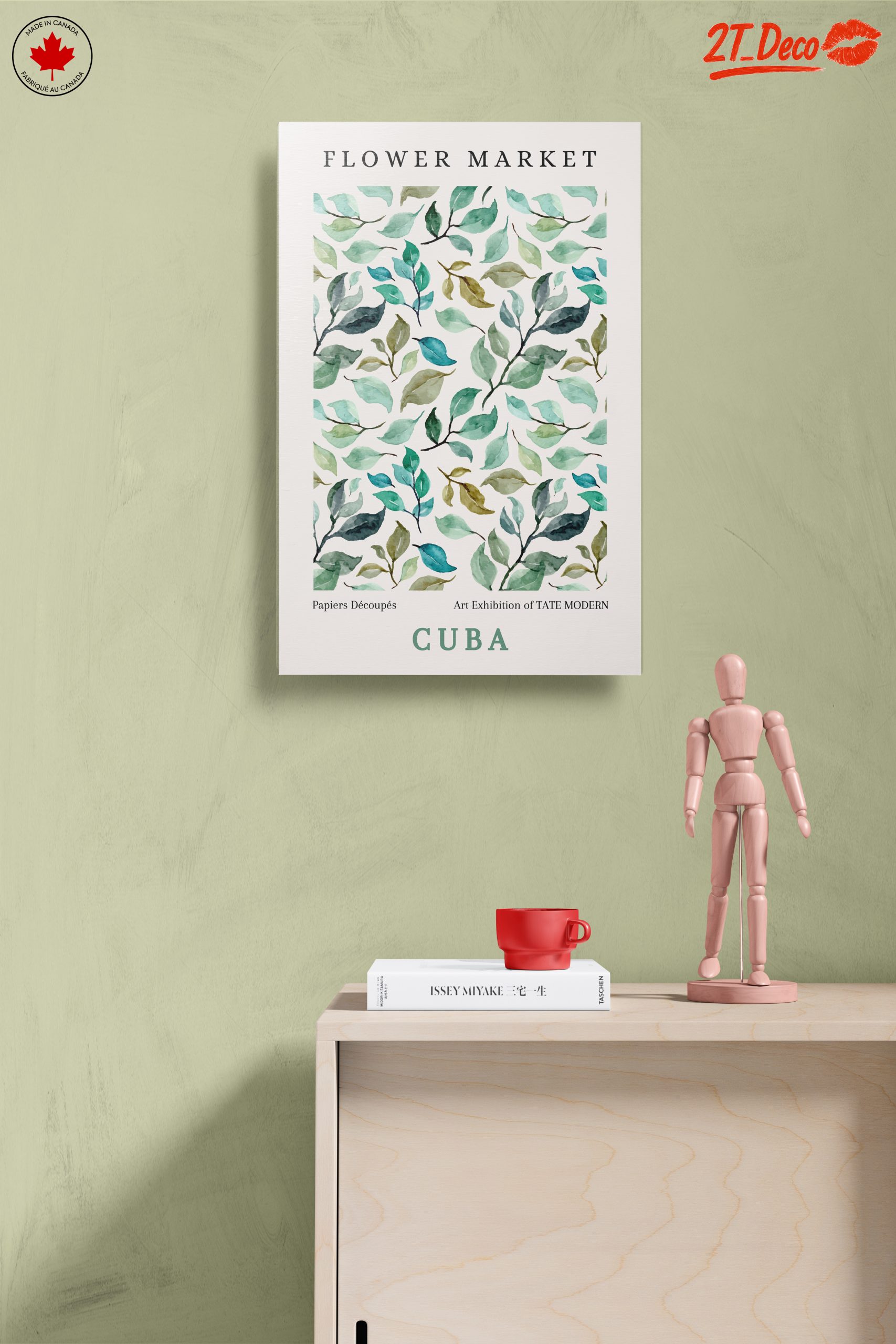 Flower Market Watercolor Leaves Art - Image 14