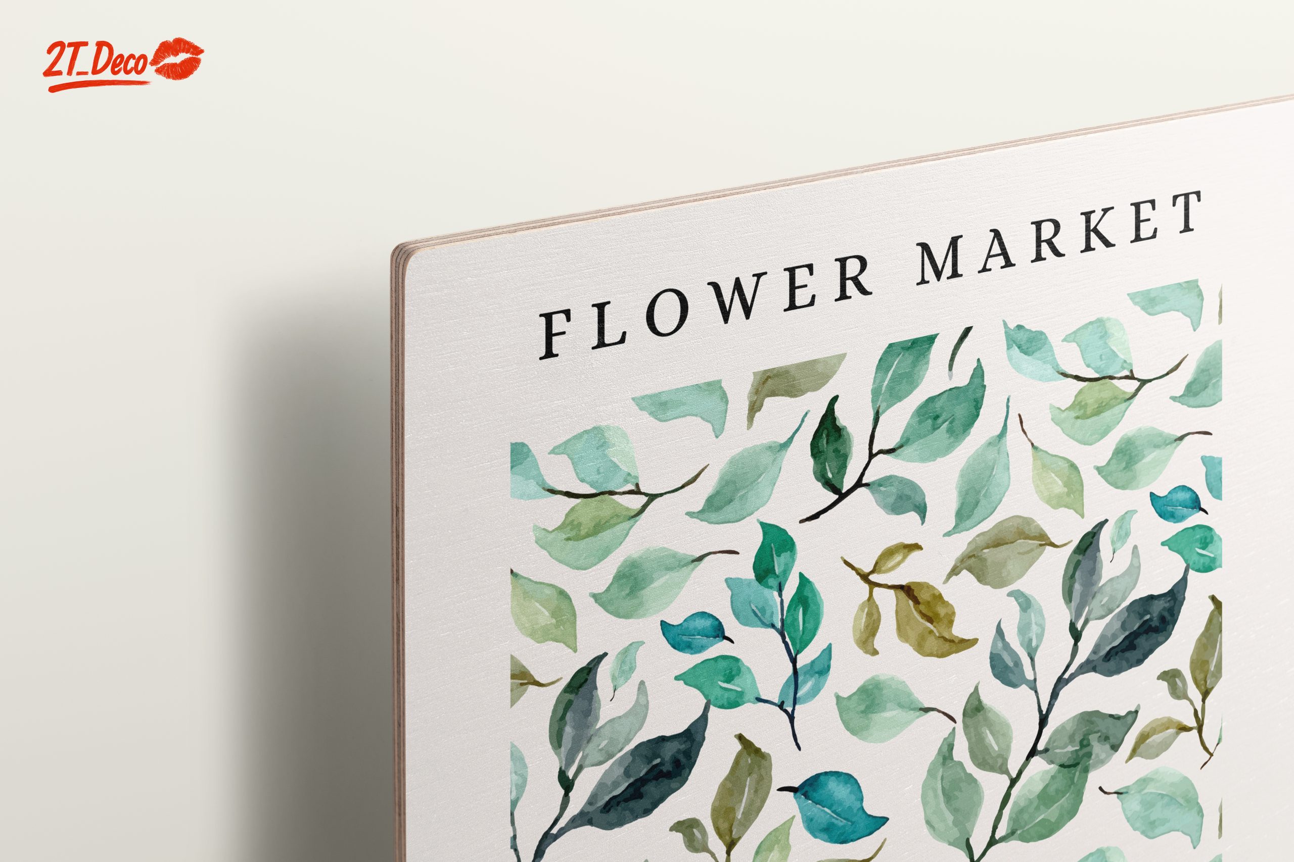 Flower Market Watercolor Leaves Art - Image 15