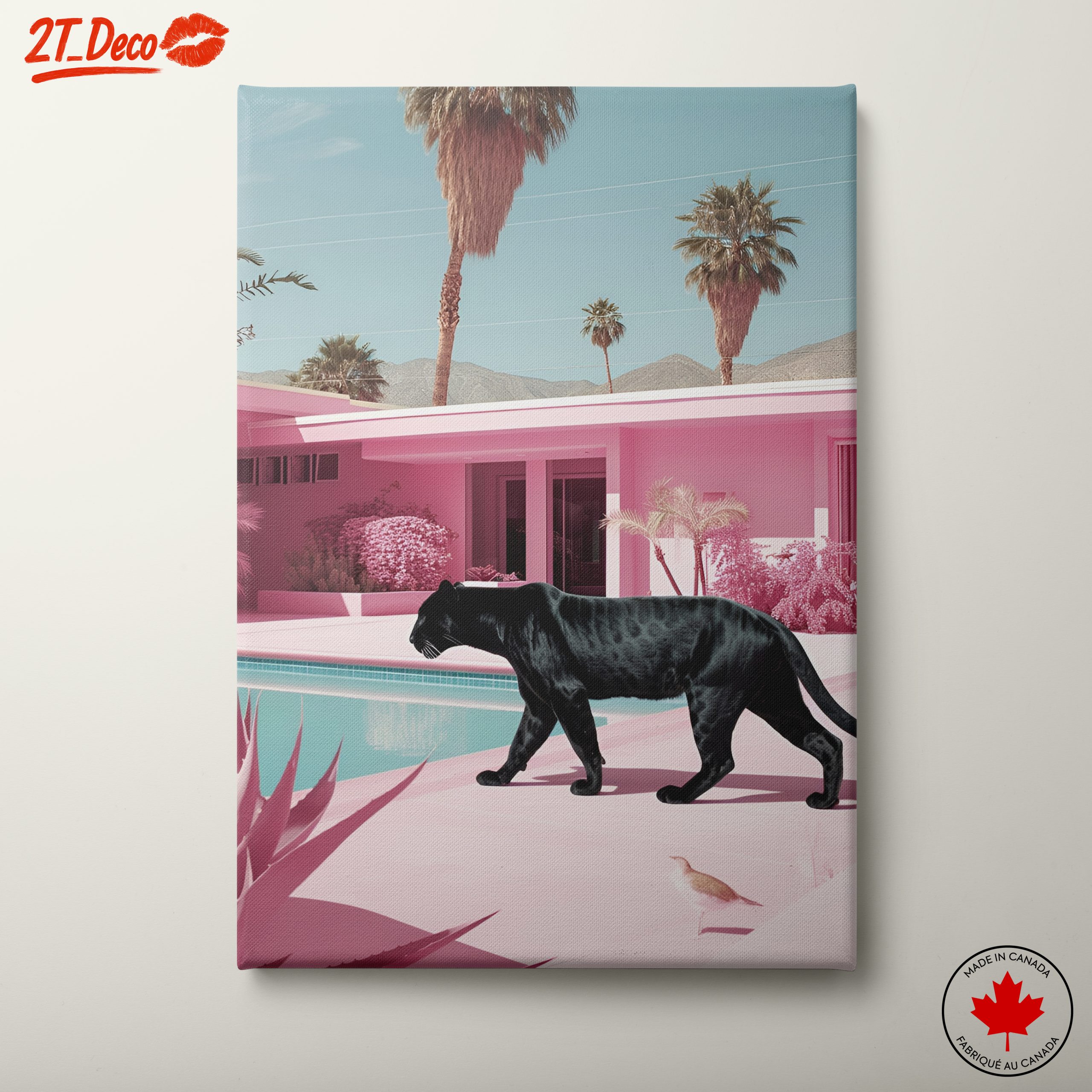 Black Panther Walking in a Colorful Urban Landscape