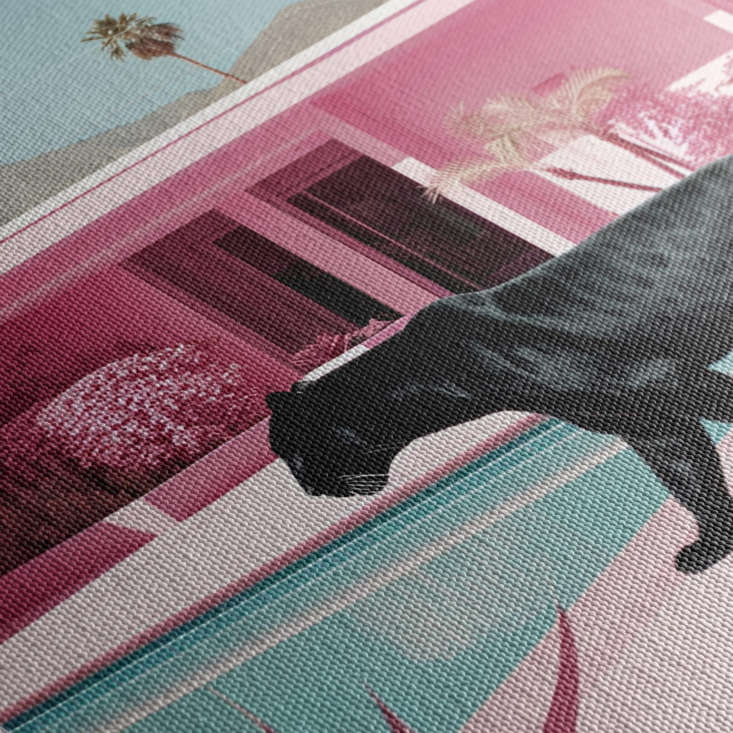 Black Panther Walking in a Colorful Urban Landscape - Image 5