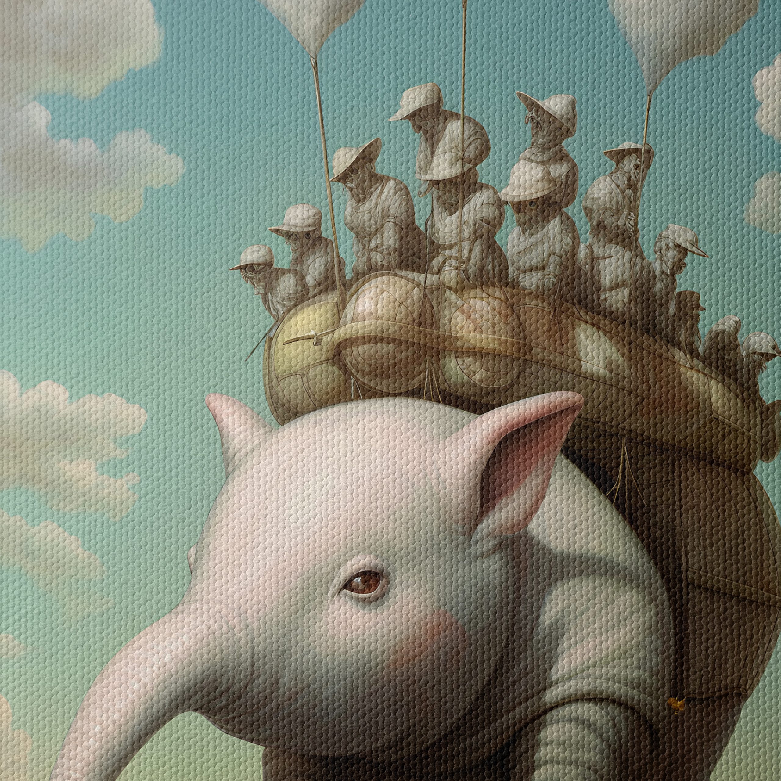 Whimsical Flying Elephant with Balloon - Image 4