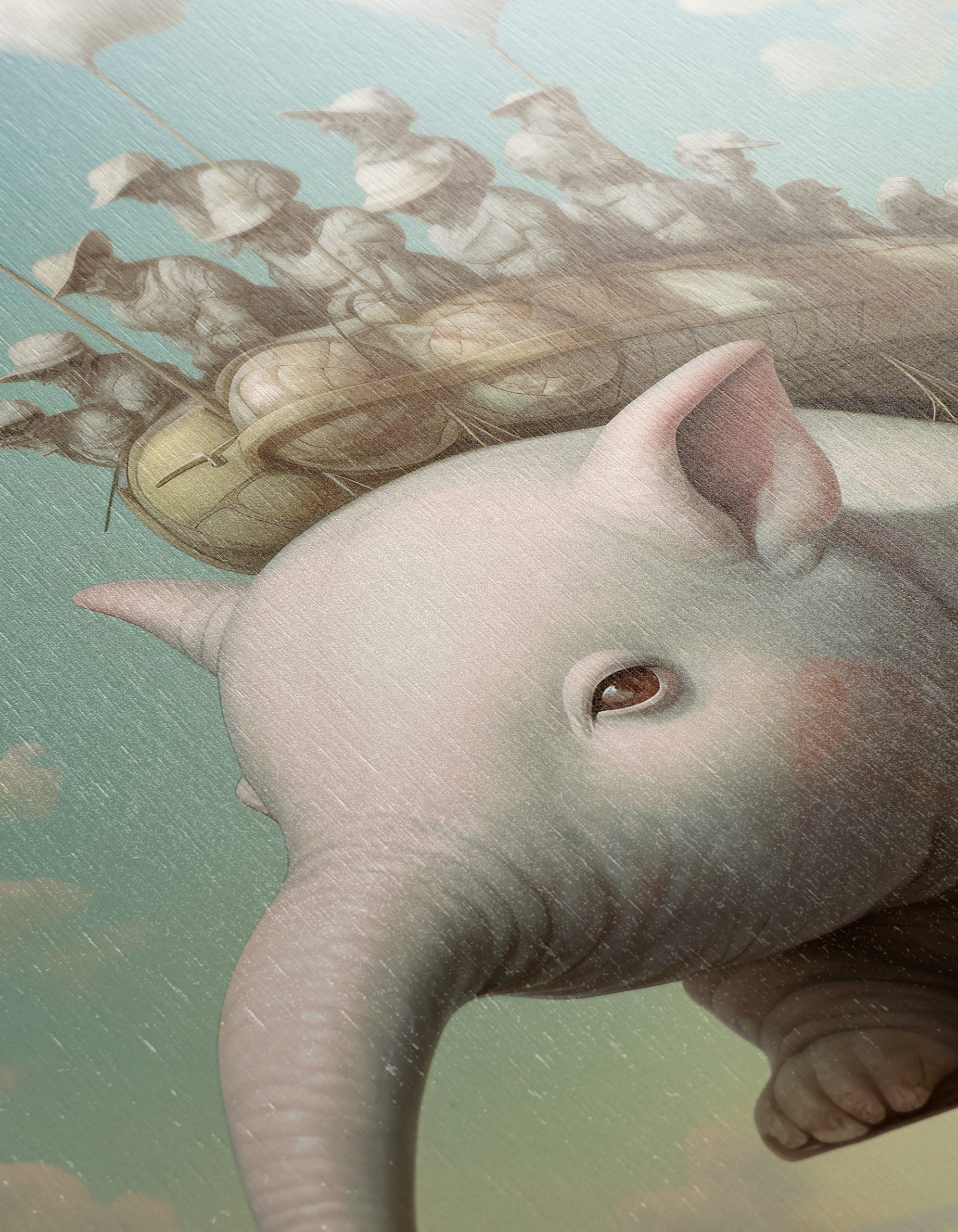 Whimsical Flying Elephant with Balloon - Image 12