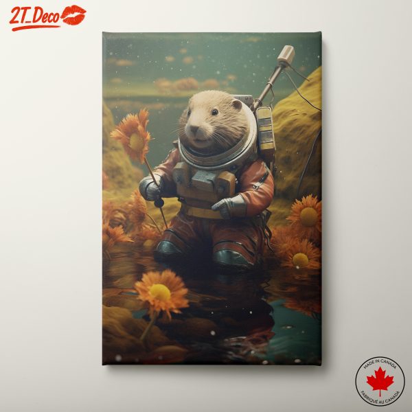 Whimsical Space Animal Art Featuring a Space-Exploring Creature