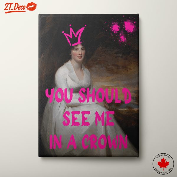 Stylish Portrait with Text and Crown