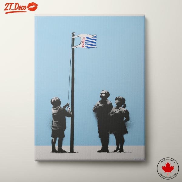 Children Watching Flag Raising Depicting Social Commentary