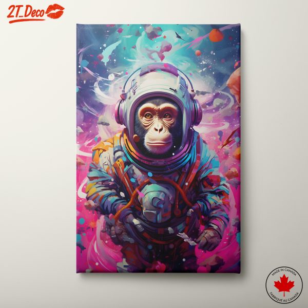 Colorful Astronaut Monkey Art