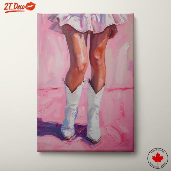 Stylized Female Legs in White Boots
