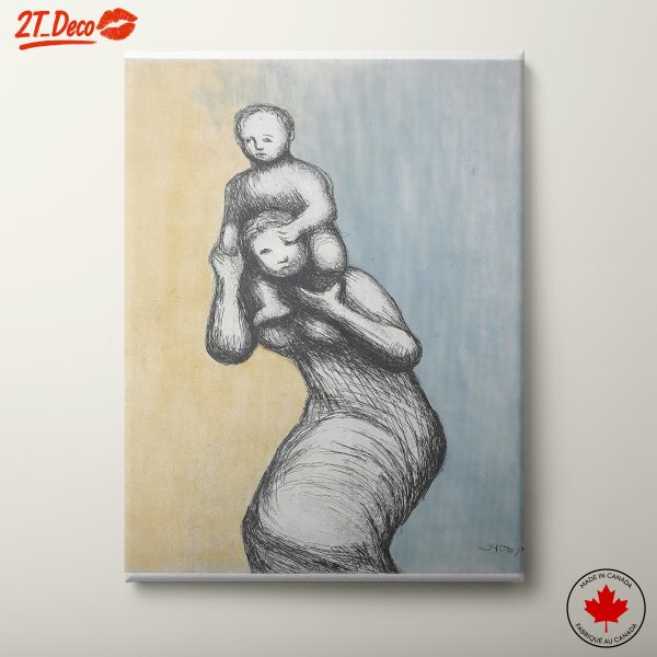 Abstract Figure Art of Mother and Child