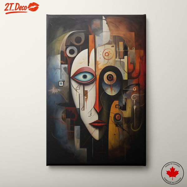 Vibrant Abstract Cultural Portrait with Expressive Features