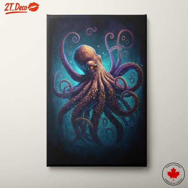 Vibrant Octopus with Luminous Background