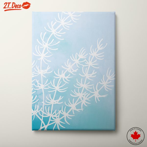 Abstract Botanical Art in Light Blue