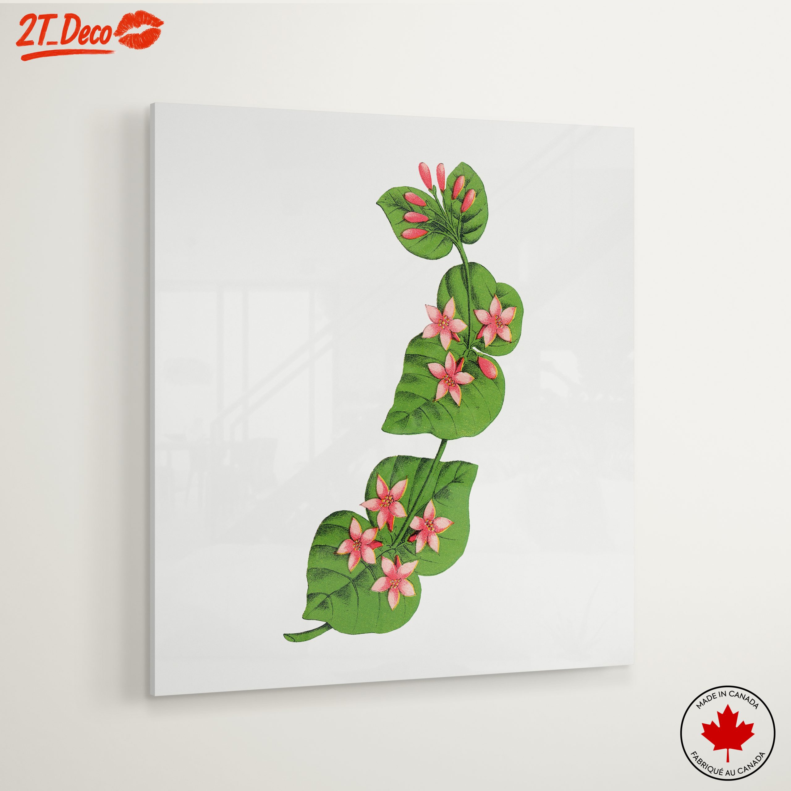Delicate Botanical Illustration of Flowers and Leaves - Image 6