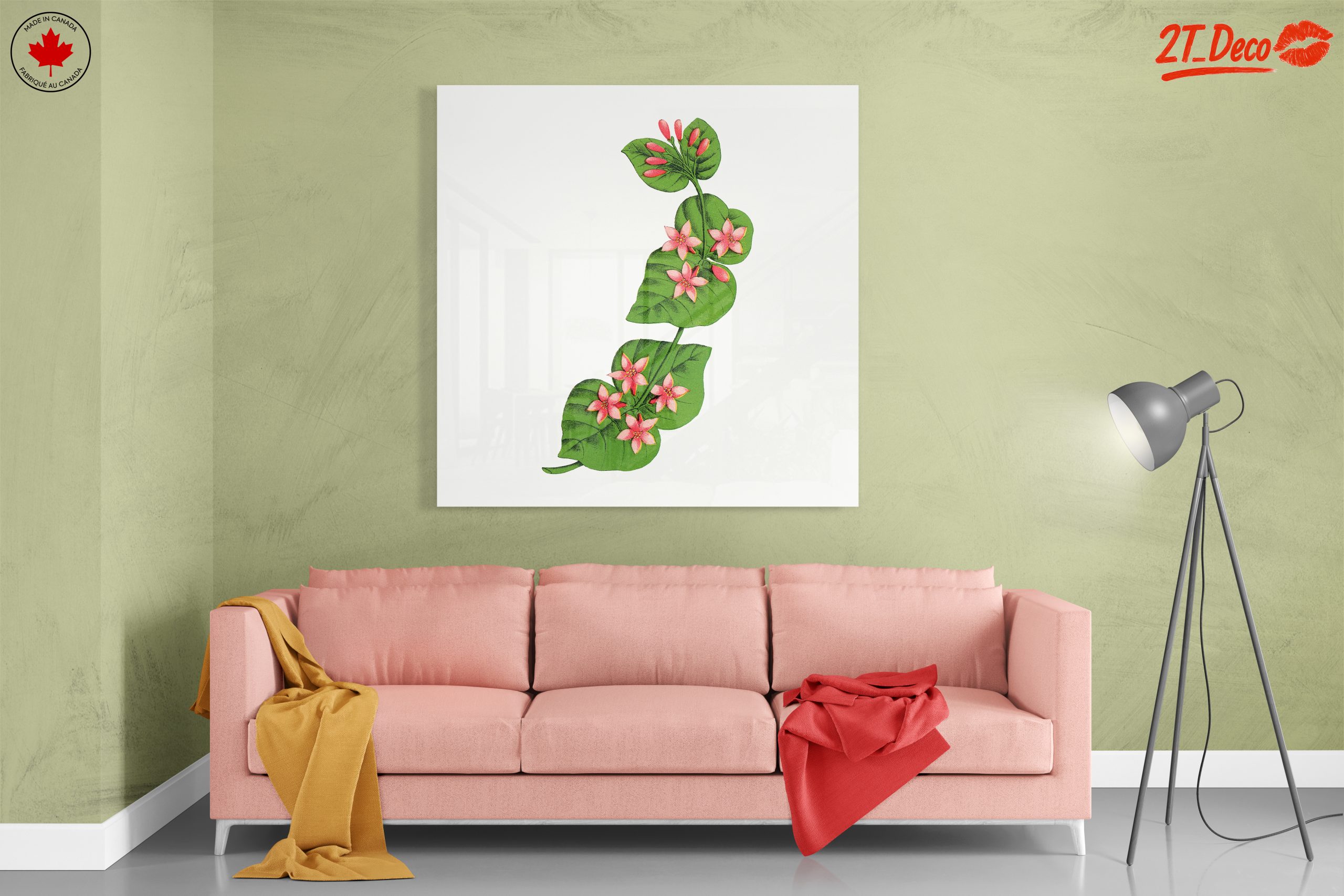 Delicate Botanical Illustration of Flowers and Leaves - Image 7