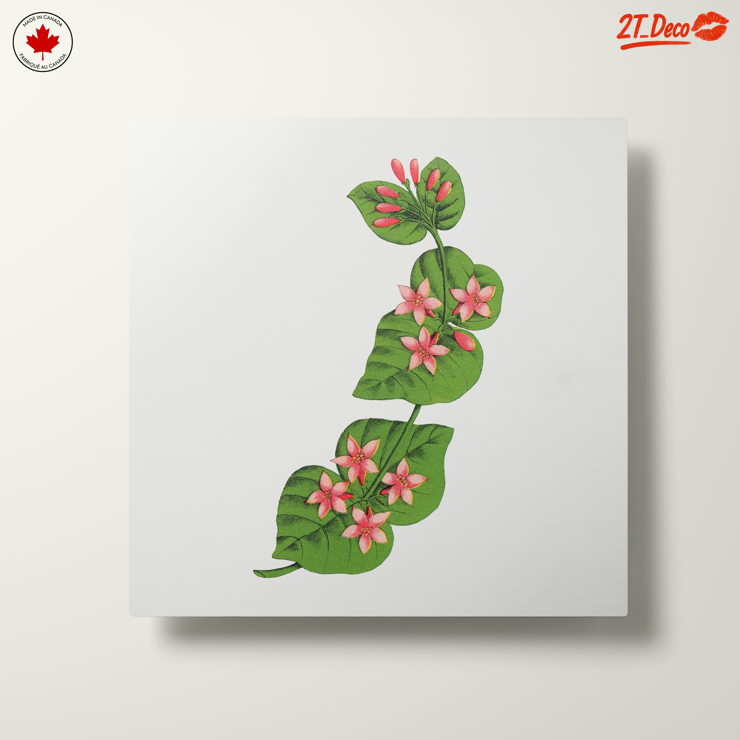 Delicate Botanical Illustration of Flowers and Leaves - Image 10