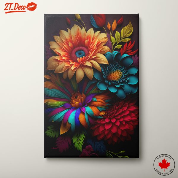 Vibrant Floral Art with Colorful Blooms 3