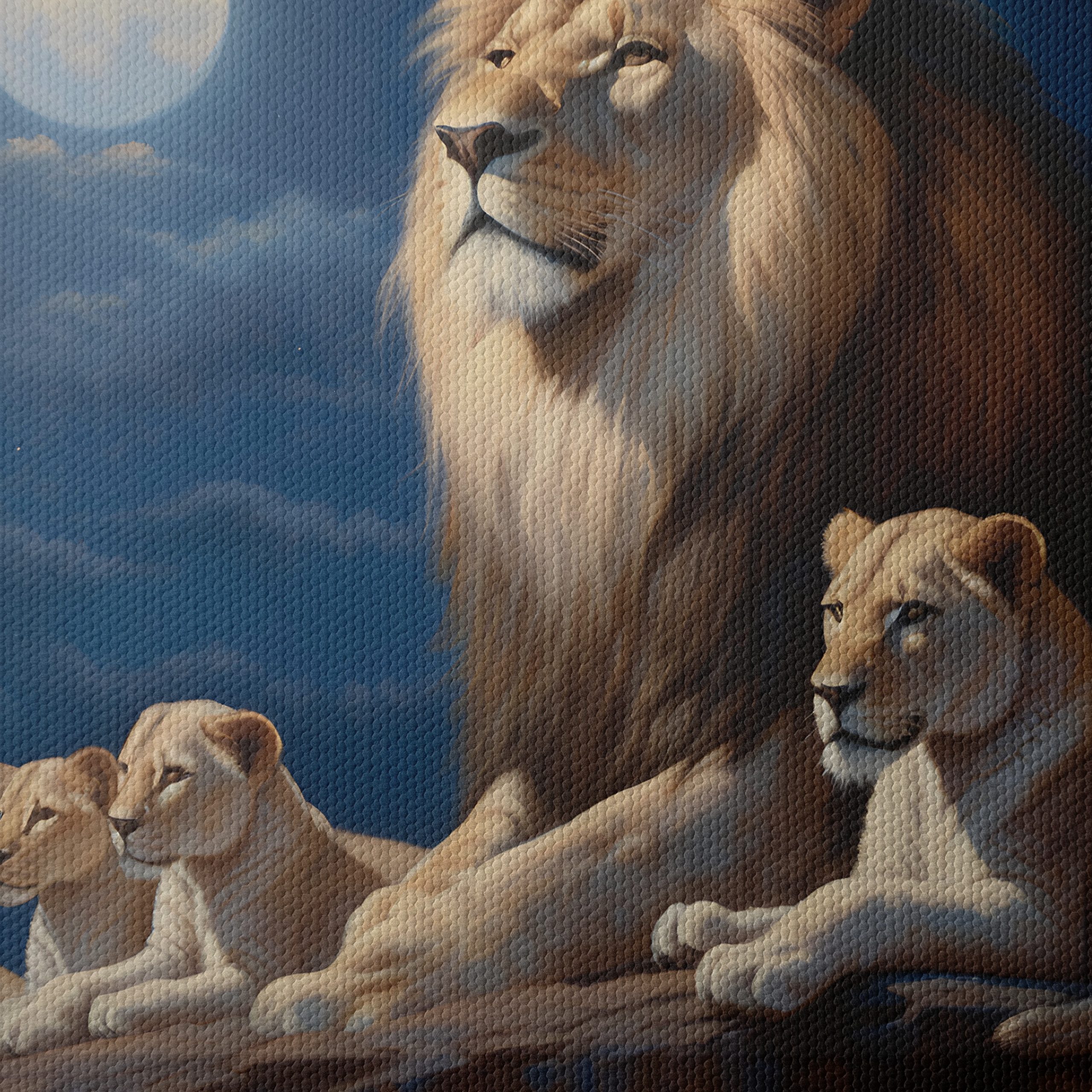 Majestic Lion Family Under Moonlight - Image 4
