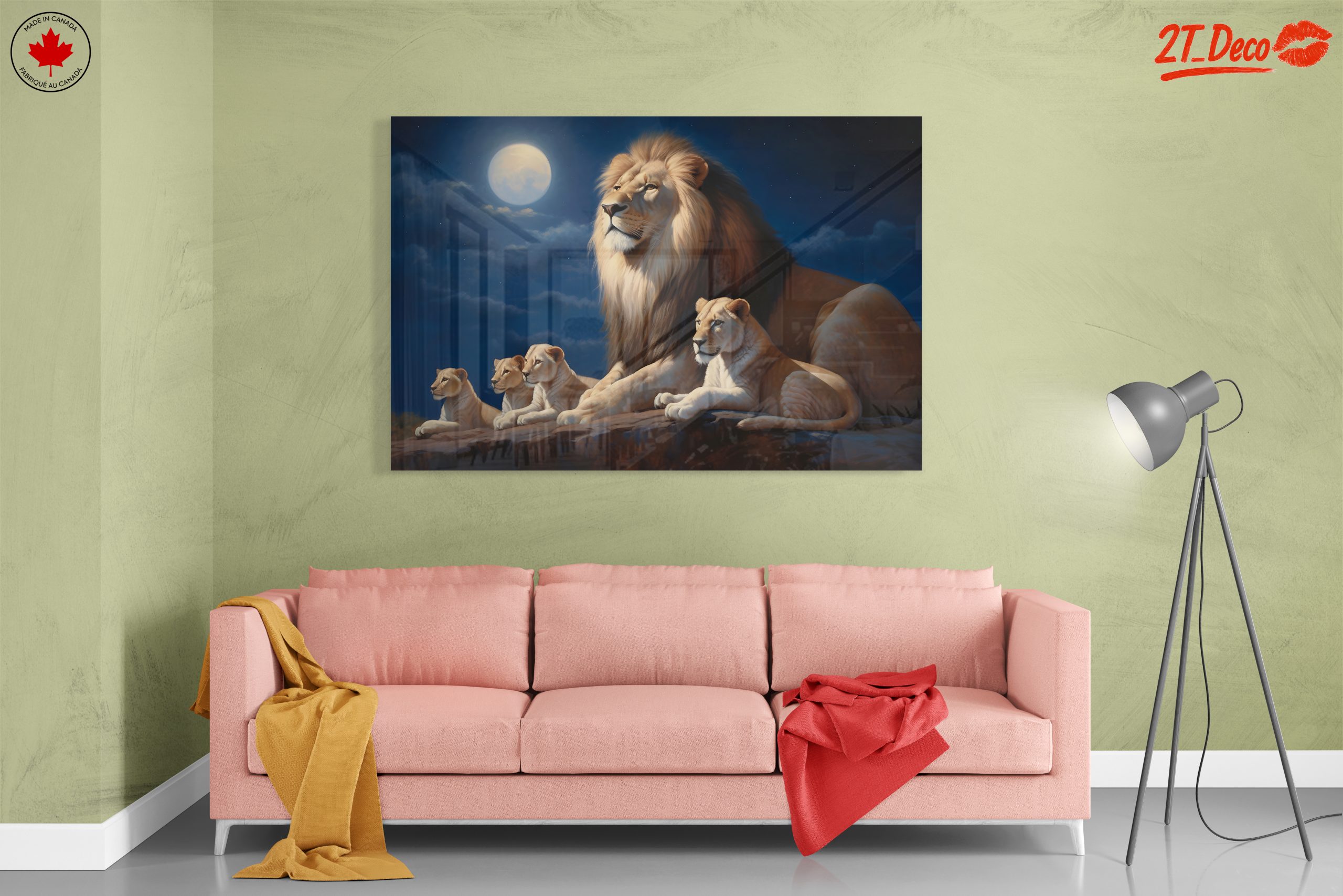 Majestic Lion Family Under Moonlight - Image 7