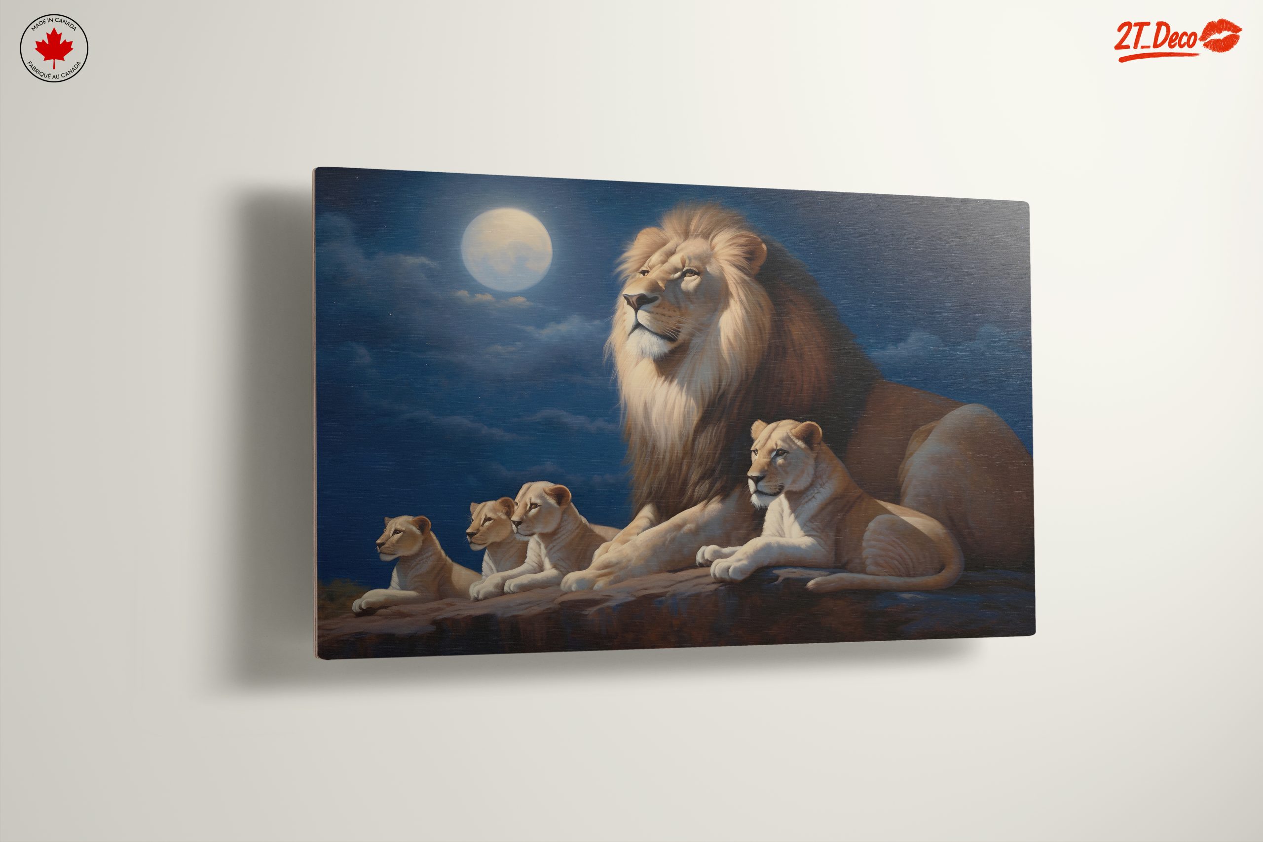 Majestic Lion Family Under Moonlight - Image 13