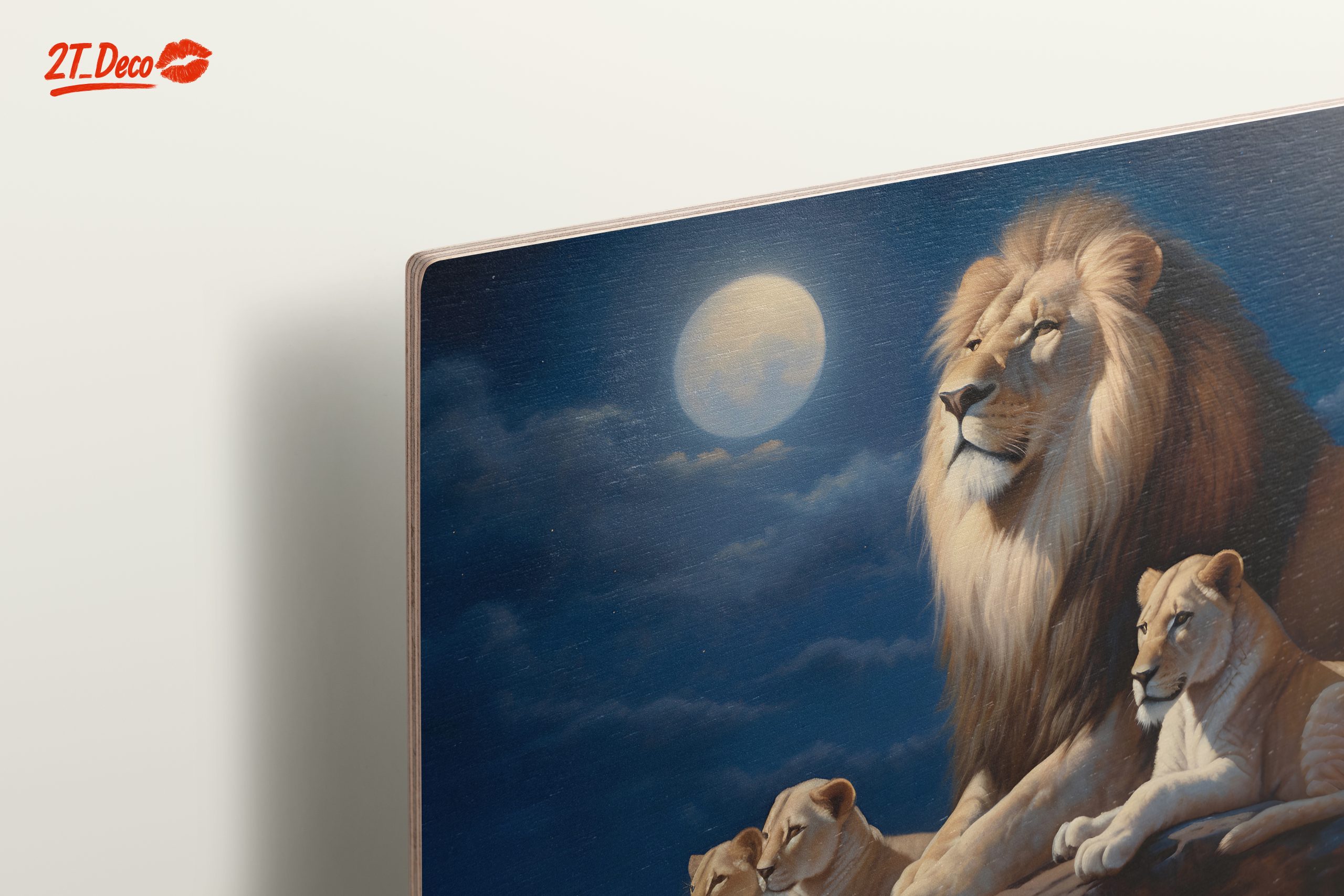 Majestic Lion Family Under Moonlight - Image 15