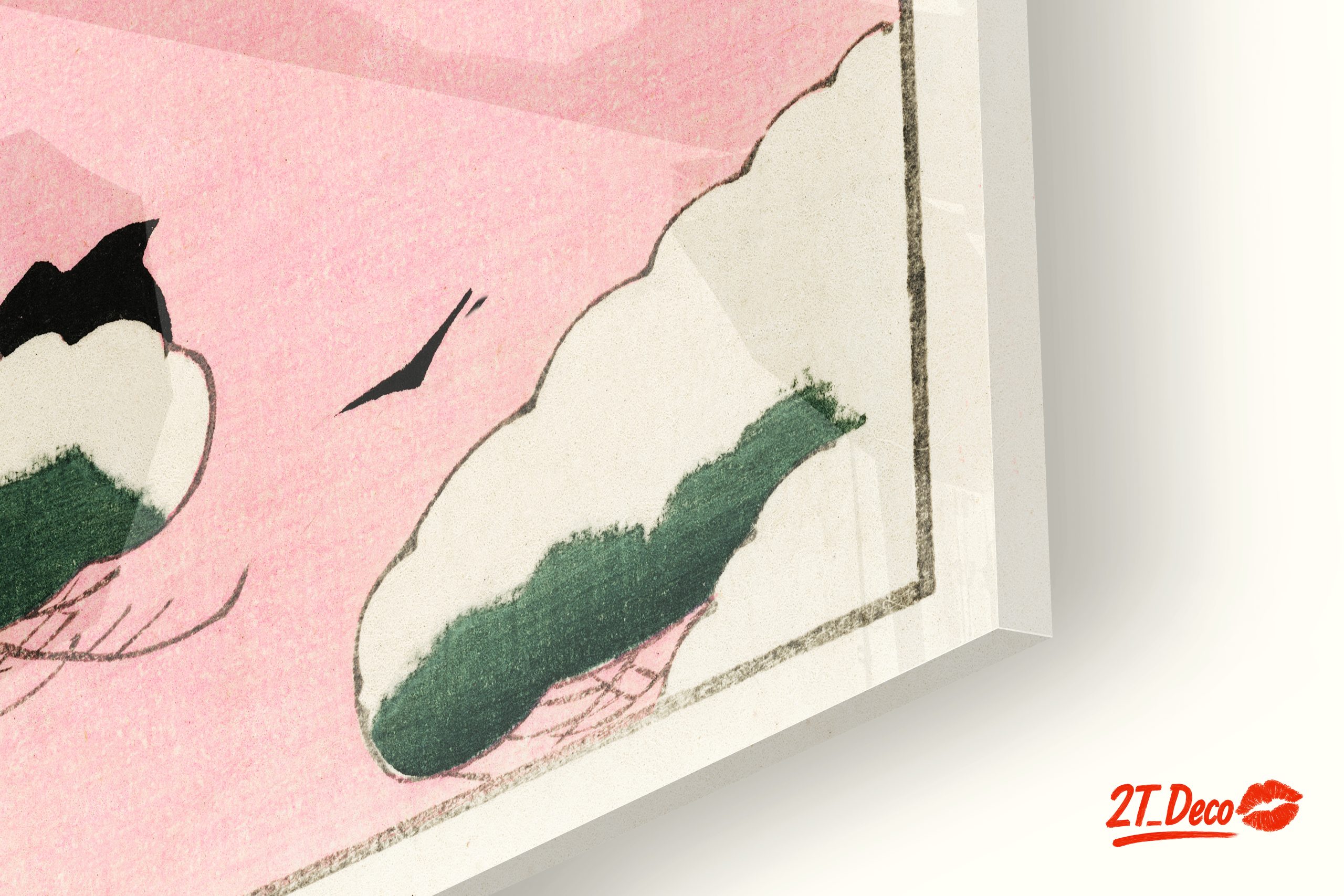 Cloudy Sky with Birds on Pink Background - Image 9
