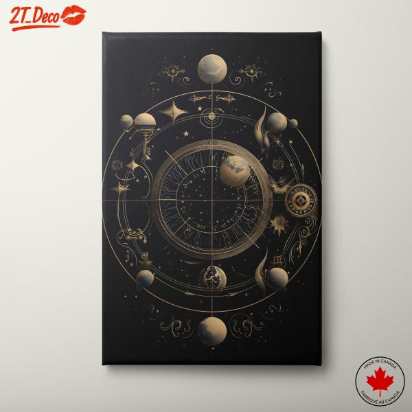 Intricate Celestial Abstract Art Featuring Planets and Stars