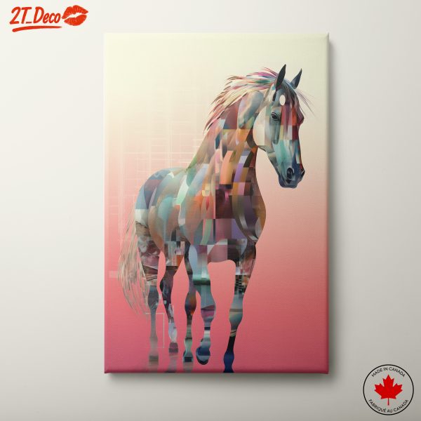 Stylized Horse Artwork in Colorful Patterns