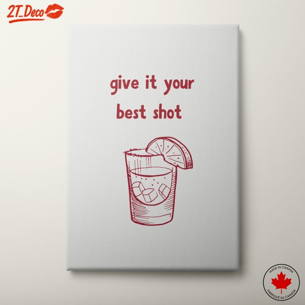 Cocktail Glass with Slogan Art